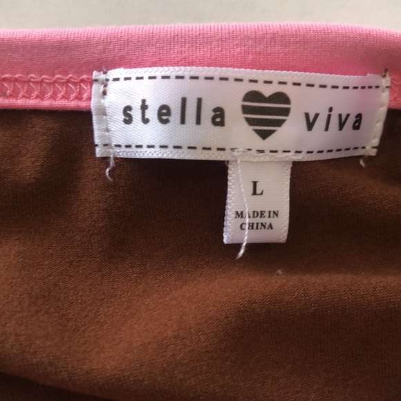 Brown and pink butterfly print crop top size L (not worn) - Picture 5 of 6